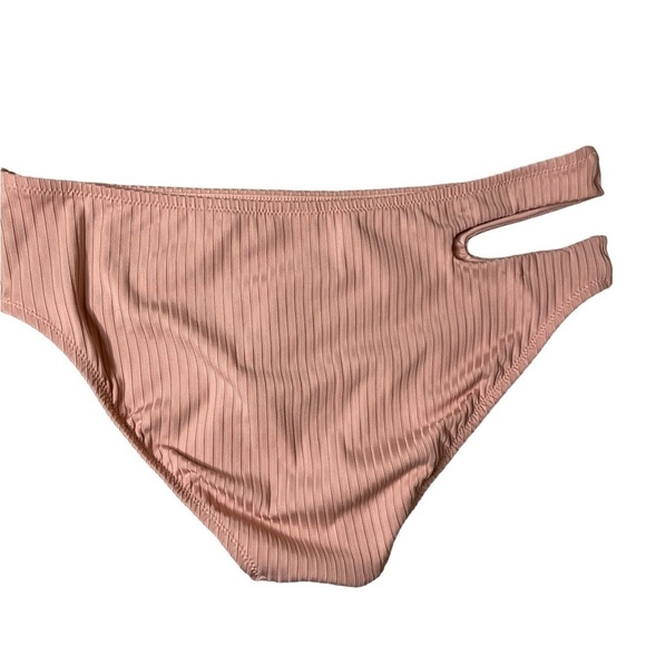 Sanctuary Pink Ribbed Cut Out Bikini Bottom XL - Picture 2 of 5